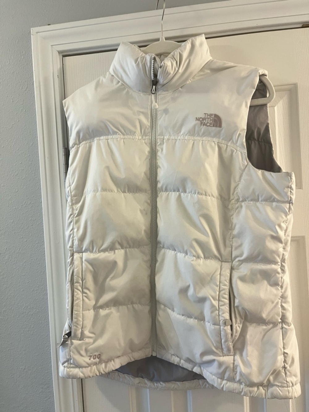 The North Face White 700 Puffer Vest